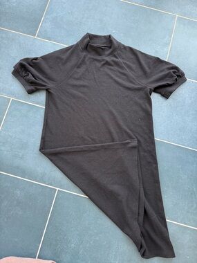 Madewell Black Short-Sleeve Knit Dress